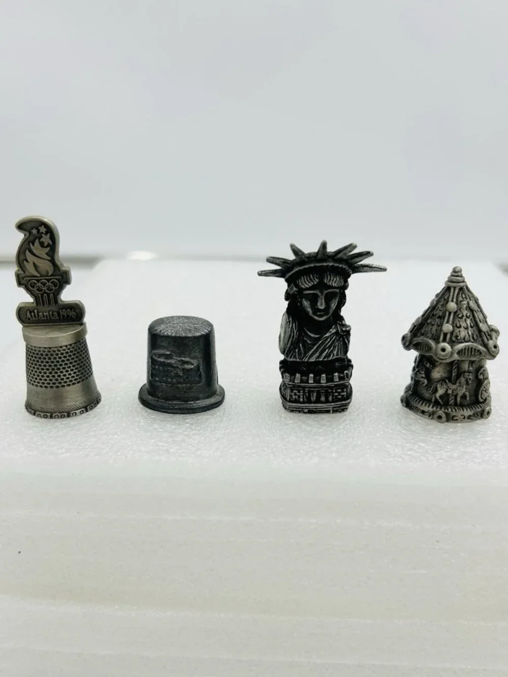 Vintage Thimbles Lot of 4 Pewter Keepsakes From Various Locations